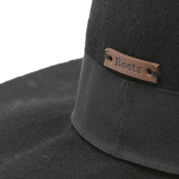 Roots Felted Wool Wide Brim Hat Roots Floppy Black Festival Boho Summer Concert - Picture 6 of 11